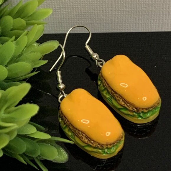 Sub Sandwich Earrings, Funny Food Earrings, Silly Earrings, Sandwich Earring - Picture 1 of 5